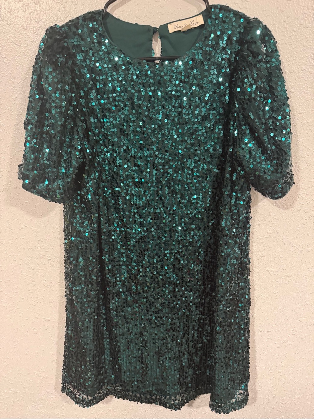 Vine & Love Emerald Green Sequin Party Dress
